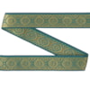 Dekorband KA 005G blågrön/guld 2.0cm
