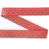 Dekorband KA 006A cerise/guld 2.2cm