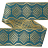 Dekorband KA 028 turkos/guld 5.3cm