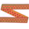 Dekorband NI 017 röd/multi/guld 4.0cm