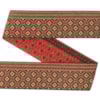Dekorband NI 026 brun/röd/guld 3.6cm