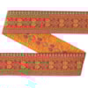 Dekorband NI 046 röd/multi/guld 3.6cm