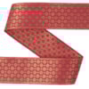 Dekorband NI 074C cerise/guld 4.3cm