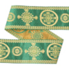 Dekorband OT 037 B grön/guld 9.2cm