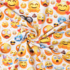 Bomullstrikå 2169 Smiley emoji vit