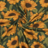 Bomullstrikå 2205 Solrosor mörkgrön