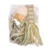 Färdiguppsatt brickbandsväv i ull 2.4m 20mm grön/beige/gul