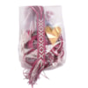 Färdiguppsatt brickbandsväv i lin 2.3m 15mm rosa/vit/brun
