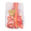 Färdiguppsatt brickbandsväv i bomull 2.4m 14mm rosa/gul/vit