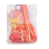 Färdiguppsatt brickbandsväv i bomull 2.4m 15mm rosa/gul/vit