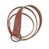 Handgjort läderbälte med ring bredd 35mm längd 130cm rödbrun
