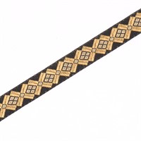 Band SRA 038 svart/guld 2.5cm