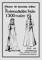 Symönster kvinnodräkt från 1300-talet medeltid SA008