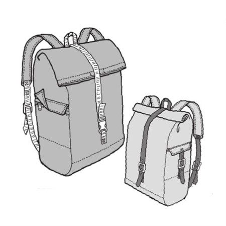 Symönster ryggsäck med rullöppning GP563