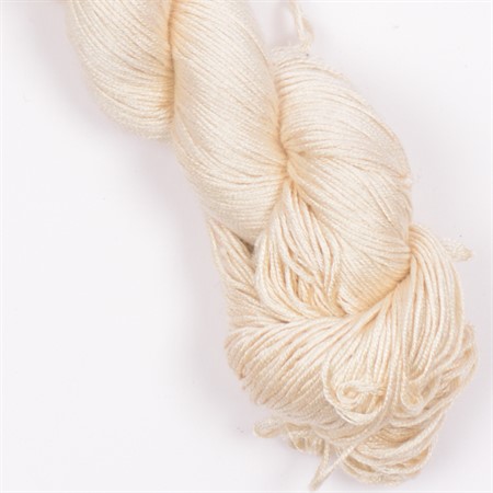 vitt sextrådigt tjockt äkta silkesgarn rani 50g