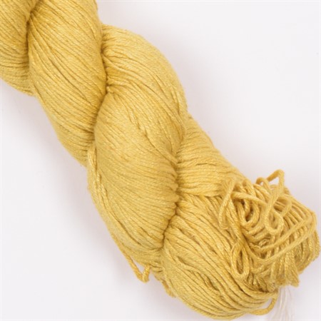 gult sextrådigt tjockt äkta silkesgarn rani 50g