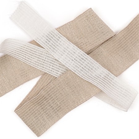 slätt vävt elastiskt resårband av naturfibrer i linne