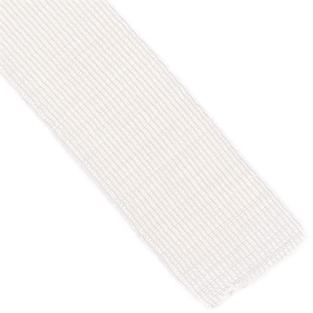 naturvitt elastiskt resårband i linne med vågig yta med struktur
