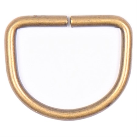 16mm antik mässingfärgad d-ring