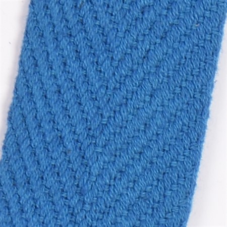 himmelsblå 15mm vävt textilband i bomull på hel rulle