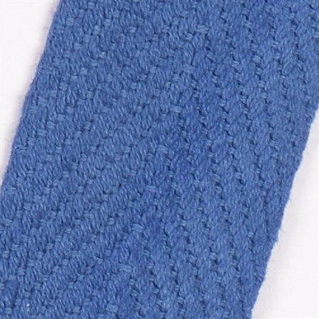 blå 15mm vävt textilband i bomull på hel rulle