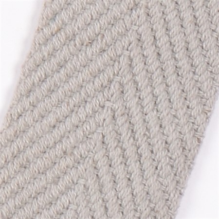 ljusgrå 15mm vävt textilband i bomull på hel rulle