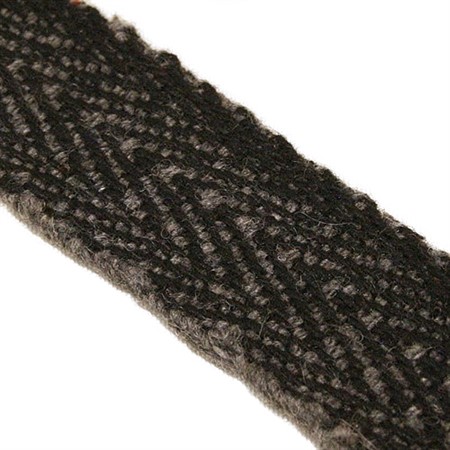 svart grå 25mm brett ylleband